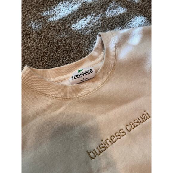 Barstool Sports “Business Casual” Crewneck Sweatshirt – Cream – Size L - Picture 2 of 6